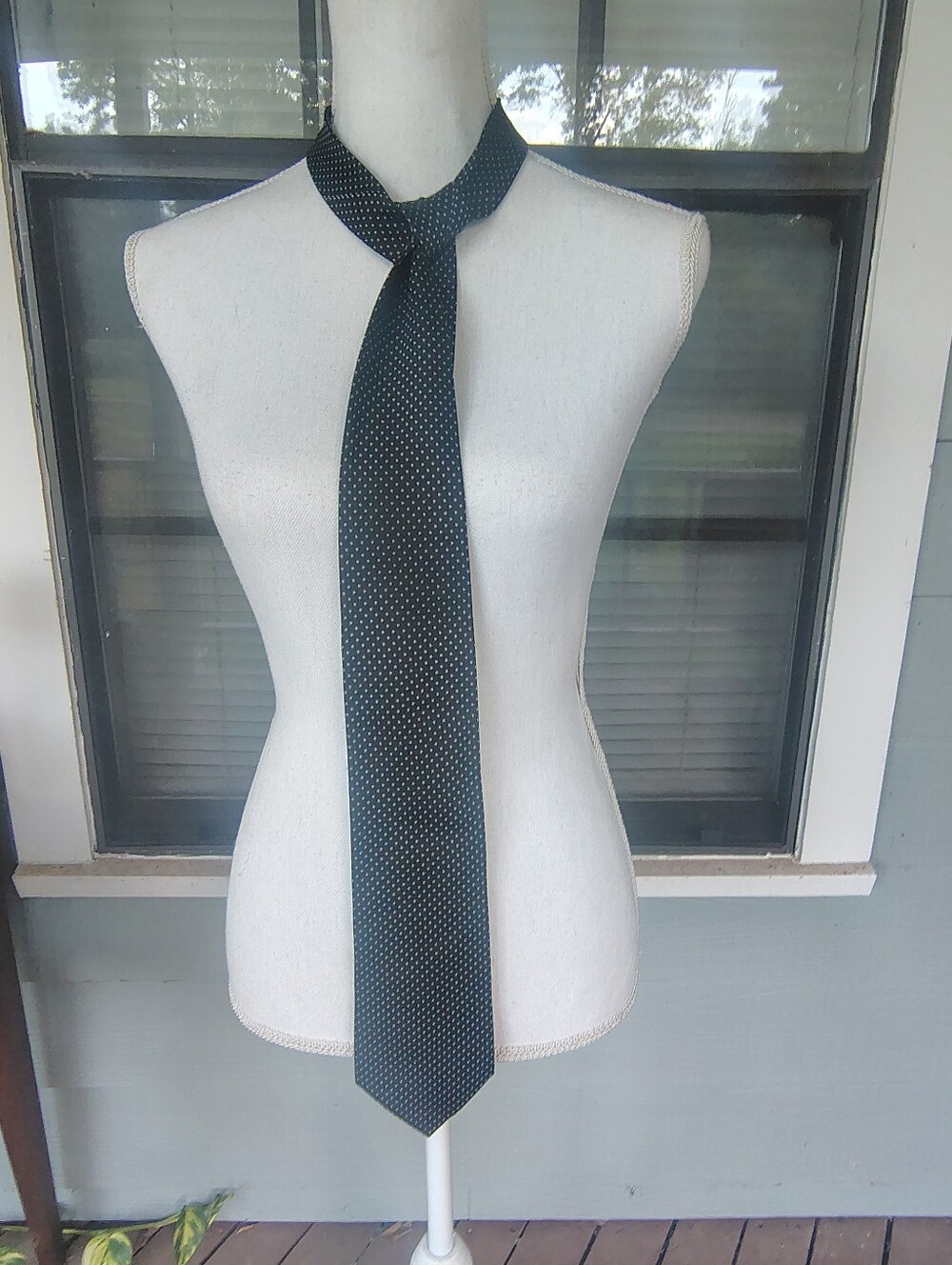 Classic Black Polka Dot Women's Neck Tie - Versatile Accessory